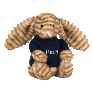 Bashful Luxe Bunny Juniper with Personalised Navy Jumper
