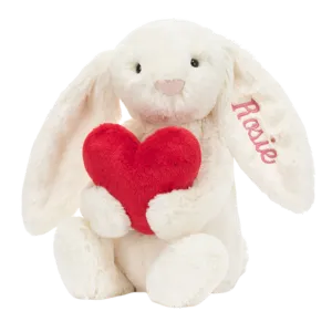 Personalised Bashful Red Love Heart Bunny Medium