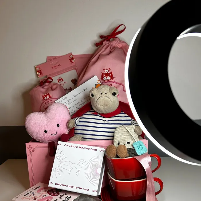 Jellycat Valentines box displayed on table